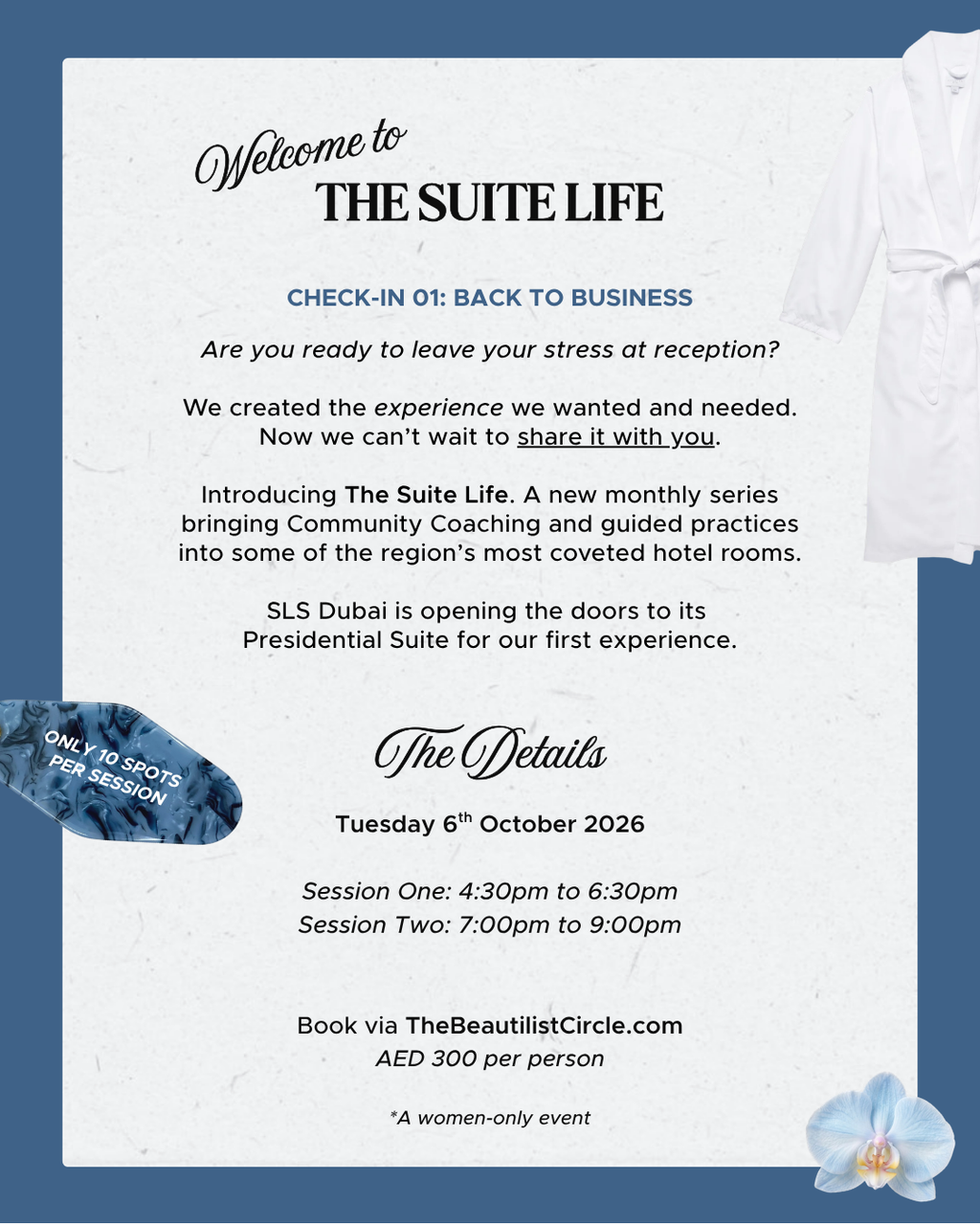 The Suite Life - Tuesday 6th October - Back To Business at SLS Dubai